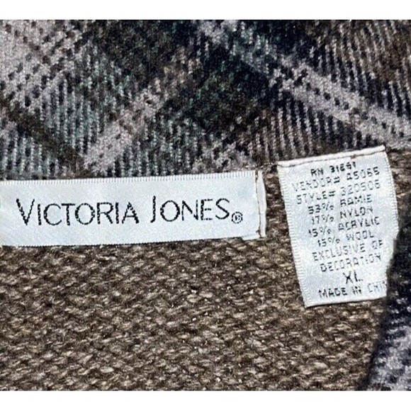 Christmas Sweater Full Zip Cardigan Sz XL Victoria Jones  Snowman Cardinal  Snow - Picture 4 of 4